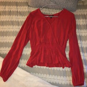 Express peplum rusty orange top